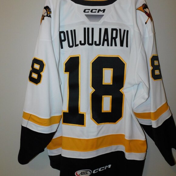 WBS Penguins game worn CCM white hockey jersey Jesse Puljujarvi - Pittsburgh AHL - Picture 2 of 4